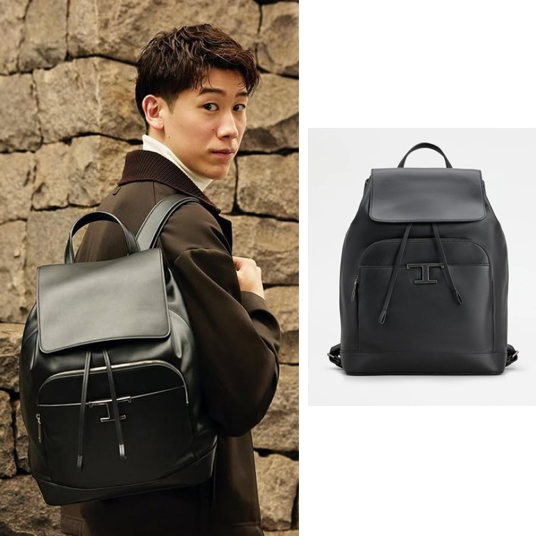 トッズ コピー T タイムレス レザー バックパック ミディアム ブラック XBMTPMG0300RLXB999