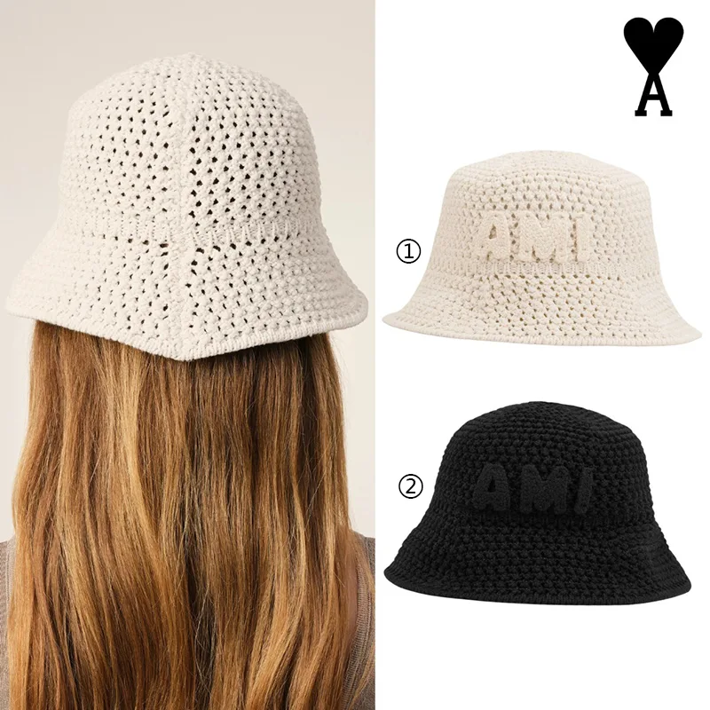 [通販]アミ パリス フェイク ニットパッチ バケットハット 2色 ami0618