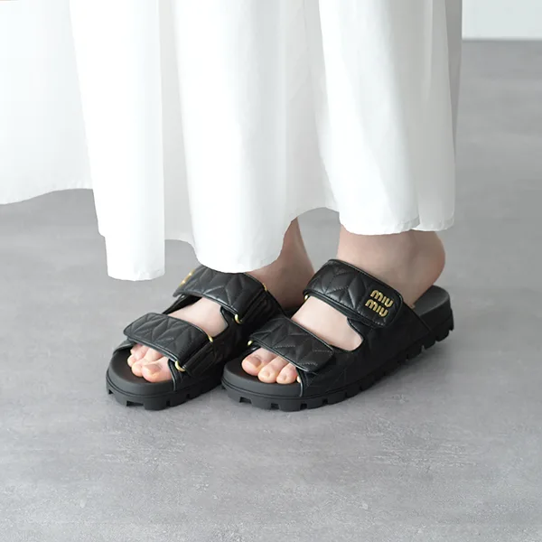 最安値挑戦ミュウミュウ マテラッセレザー サンダル パチモン 5XX640 88T