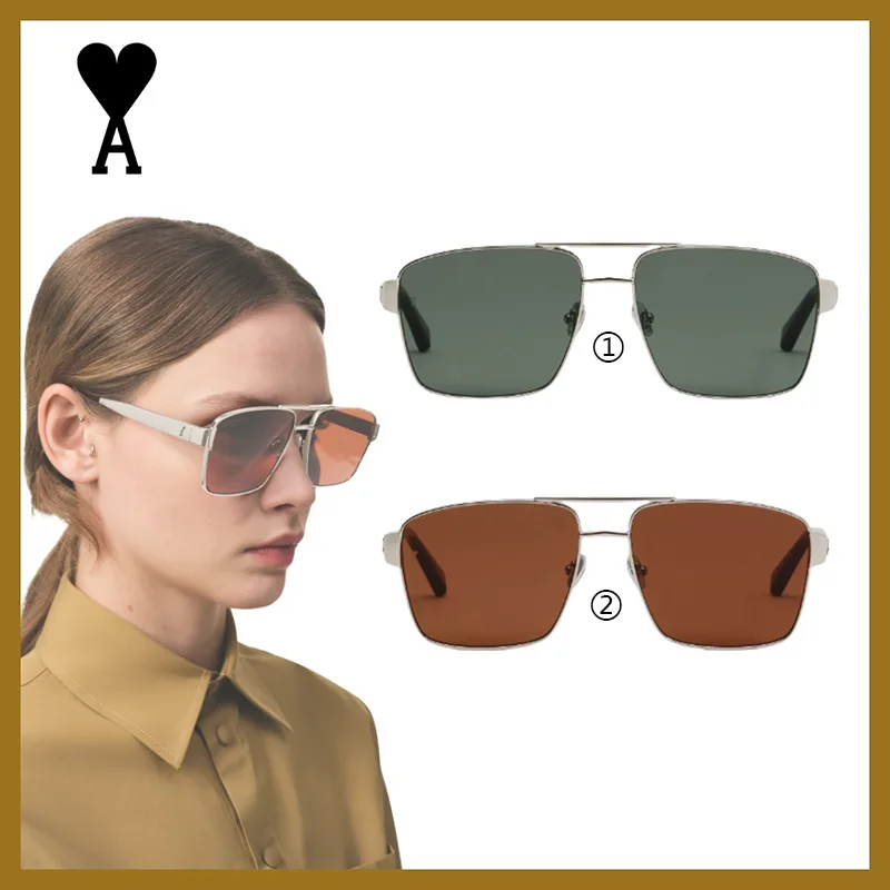 コピー品アミ パリス コピー商品 シルバーステンレススチール 75007 サングラス 2色 ami0617