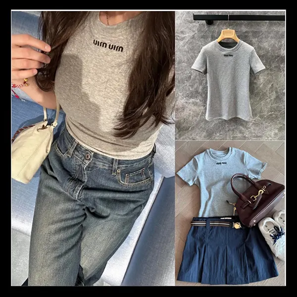 【使いやすさ抜群】ミュウミュウ シームレス メランジ Tシャツ スーパーコピー MJN566