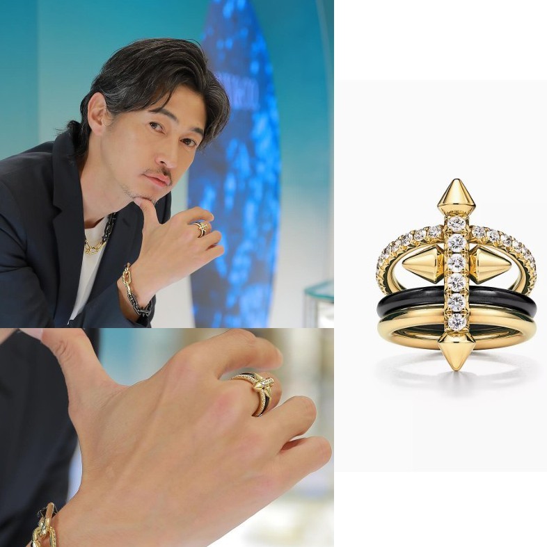 窪塚洋介 着用 ティファニー コピー リング チタン ゴールド ダイヤモンド 73468264
