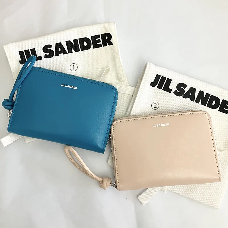 ジルサンダー 偽物 ロゴ エンボス ジップアラウンド ウォレット 2色 jil51444