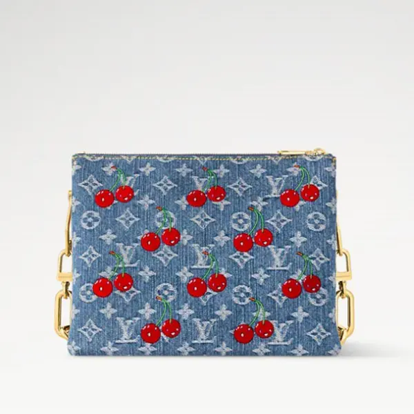 【送料関税込】ルイヴィトン×村上隆 クッサンPM コピー デニムチェリー M14978