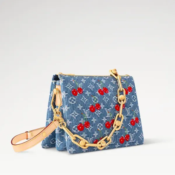 【送料関税込】ルイヴィトン×村上隆 クッサンPM コピー デニムチェリー M14978