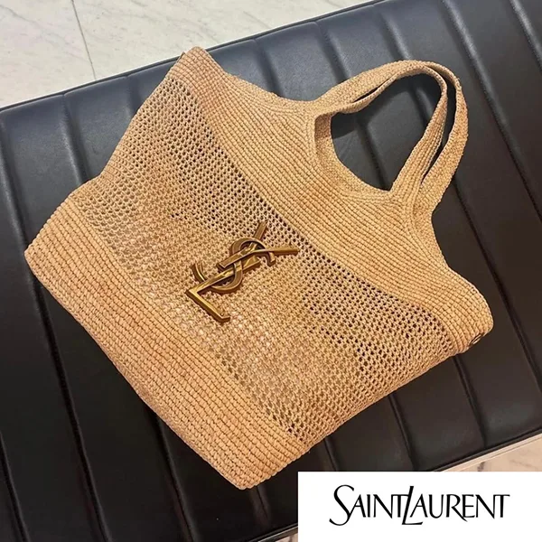 【サンローラン 】イカール マキシ ショッピングバッグ かごバッグ 772191G