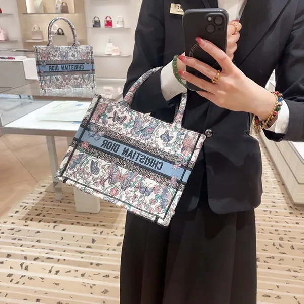 【ディオール】 Book Tote バッグ パチモン スモール cd250710