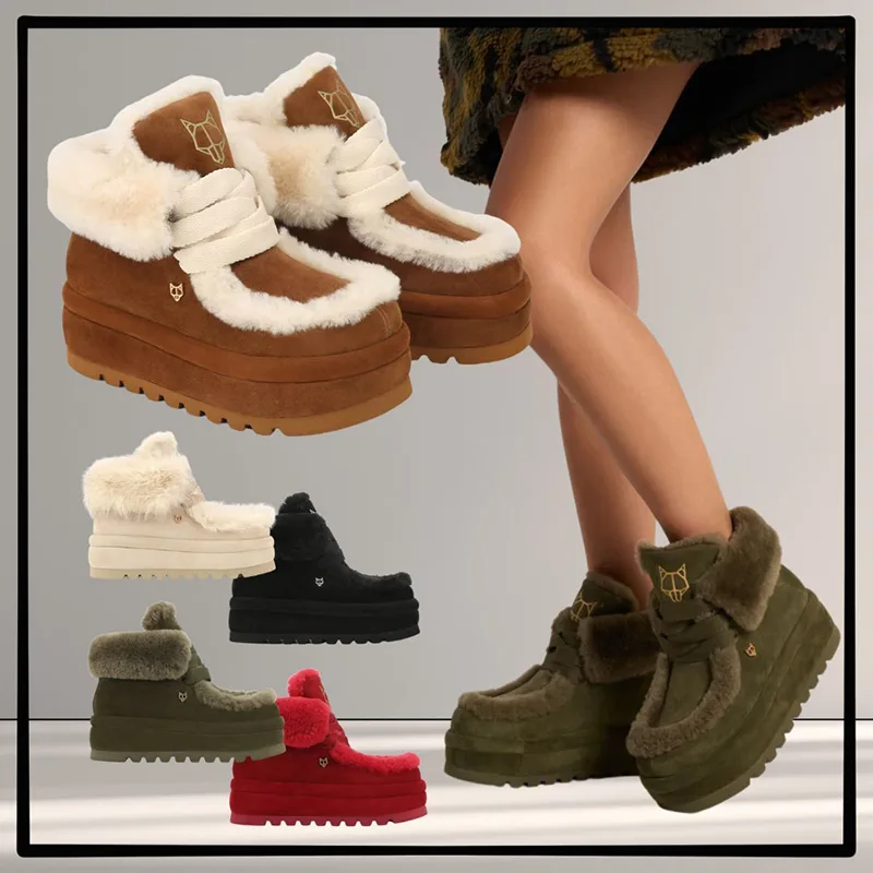 ネイキッドウルフ コピー Bambi バンビ スエード ムートン 厚底 6cm 5色 ll250802