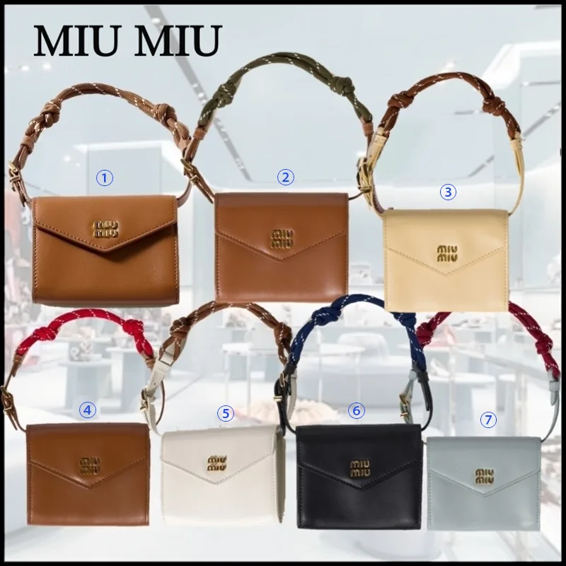 即日発送サービスミュウミュウ 並行輸入品 ロゴ レザー ショルダー財布 7色 miu250831