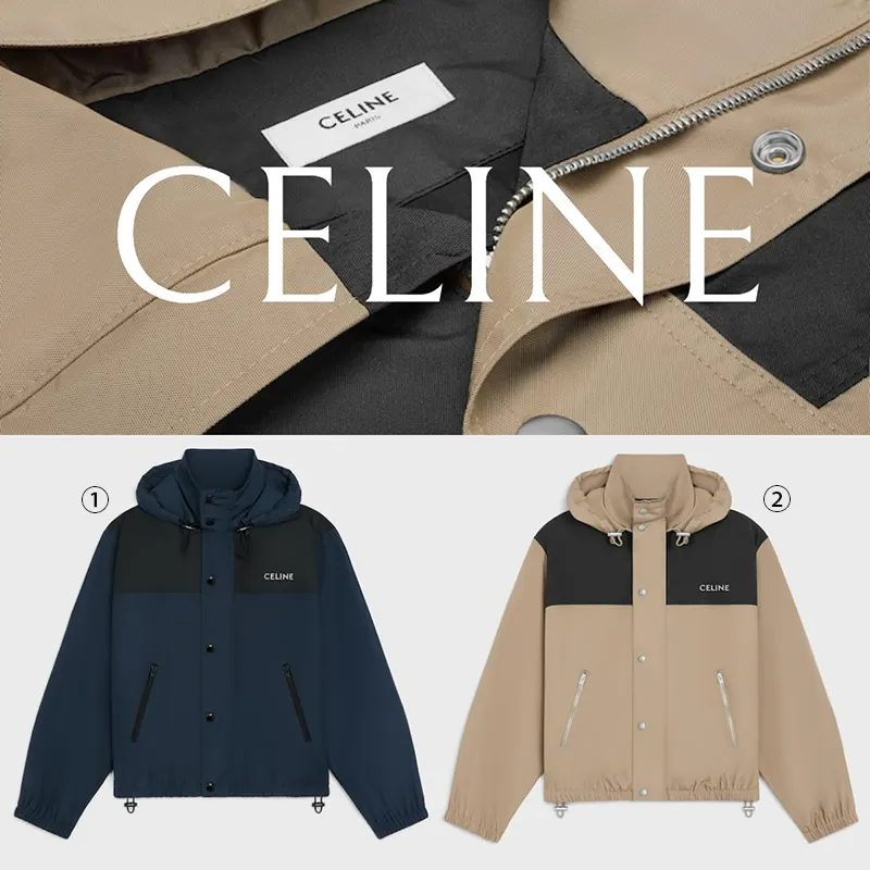セリーヌ 偽物 ウィンドブレーカー ナイロン ロゴ入 ジャケット 2色 sl20250801