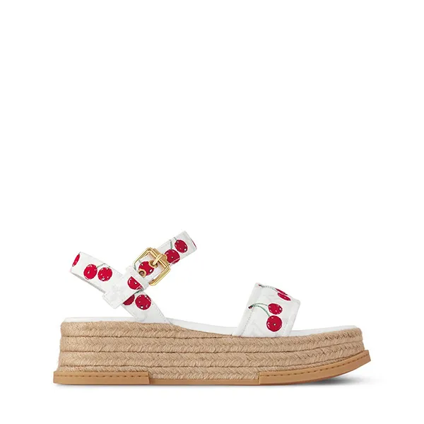 ルイヴィトン x TM*Maya さくらんぼ&モノグラム プラットフォームサンダル 偽物 1AHNSL