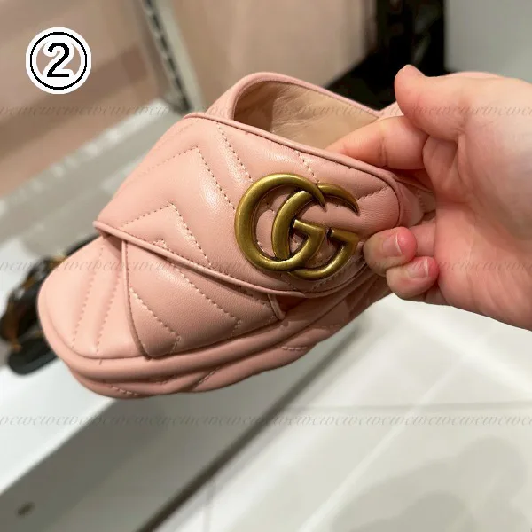 【使いやすさ抜群】グッチ GGマーモント パチモン キルティングレザーサンダル gg2586