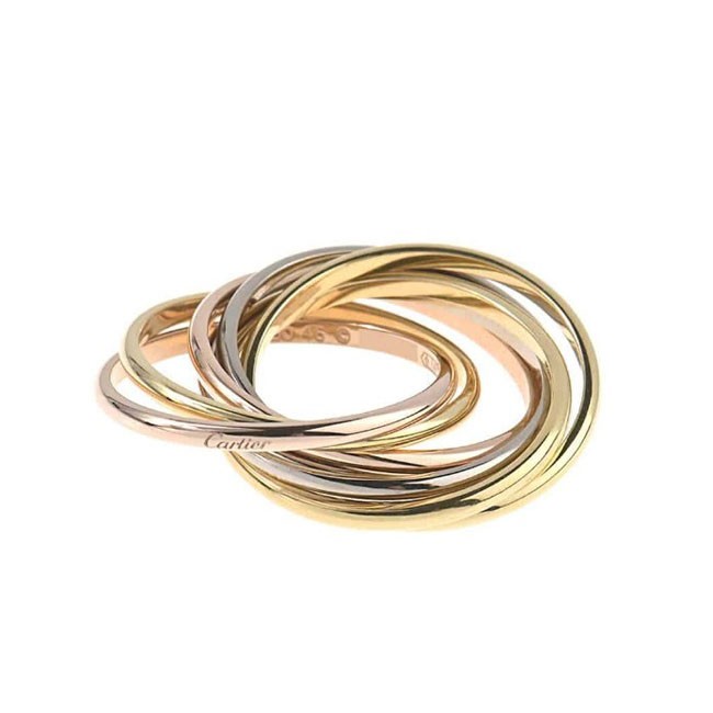 カルティエ スーパーコピー トリニティ 7連リング 750 K18 3カラー ゴールド 指輪 25082101
