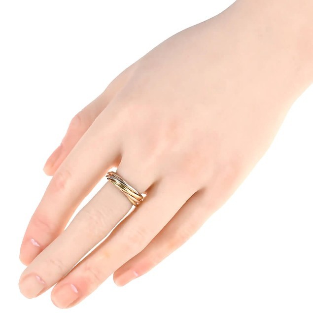 カルティエ スーパーコピー トリニティ 7連リング 750 K18 3カラー ゴールド 指輪 25082101