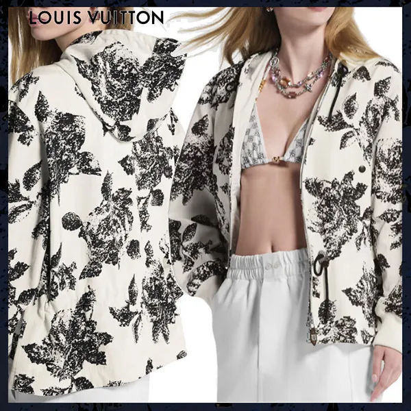 ルイヴィトン フローラルプリント フーデッドパーカ 偽物 1AHZV4