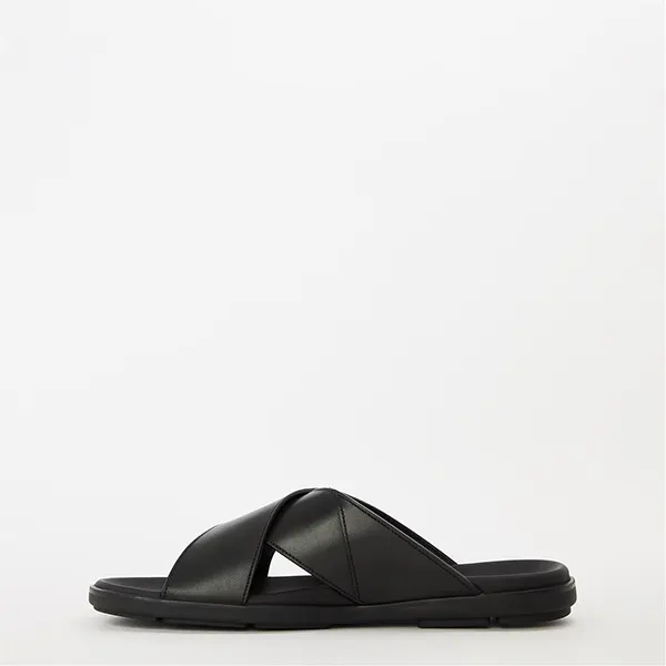 プラダ メンズ ロゴ レザー サンダル スライダー w25081302