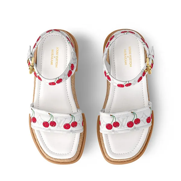 ルイヴィトン x TM*Maya さくらんぼ&モノグラム プラットフォームサンダル 偽物 1AHNSL