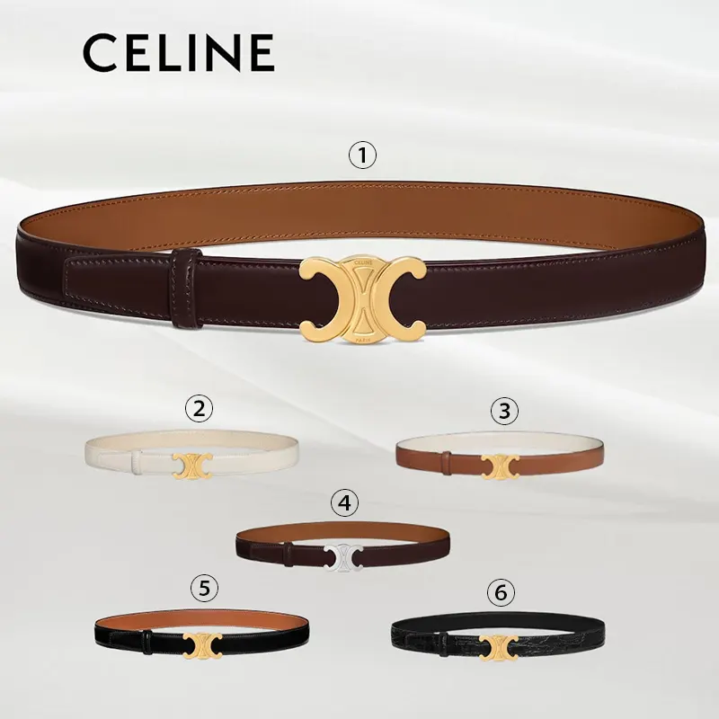 人気アイコン！即発送セリーヌ トリオンフ バックル＆リバーシブルストラップ 25MM 贋物 6色 sl20250812