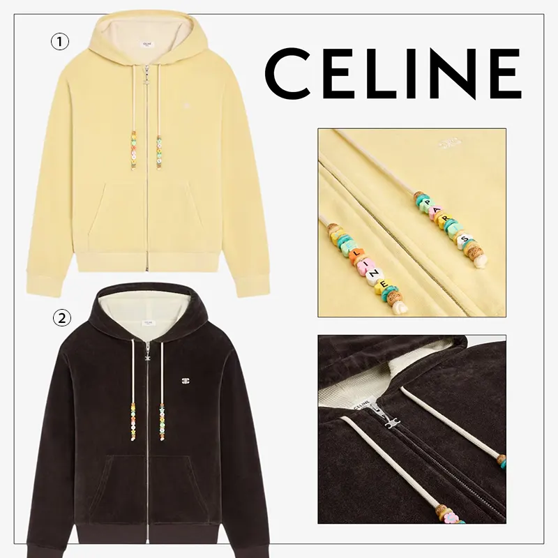 セリーヌ 並行輸入品 ルーズ ジップアップ フーディー 2色 sl20250814
