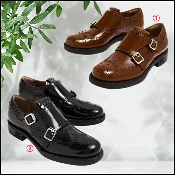 n級Churchs ミュウミュウ 偽物 レザーシューズ 5E039E 055