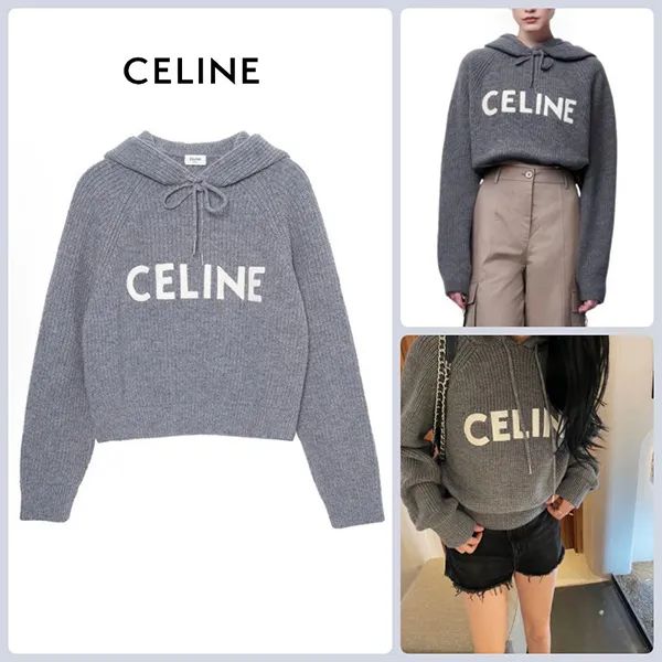 セリーヌ★可愛いリボンひもロゴフーディ 偽物 2A36T423P1