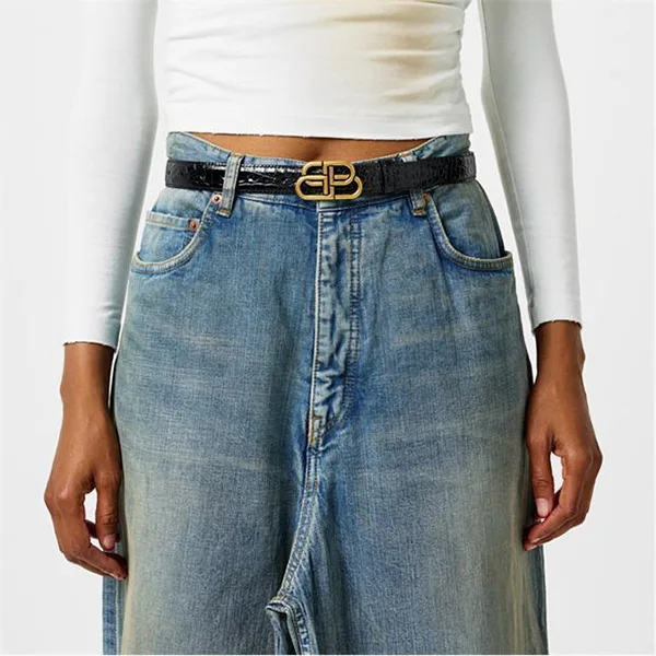 【バレンシアガ】Bb シンクロコダイルカジュアルベルト 偽物 bl25943