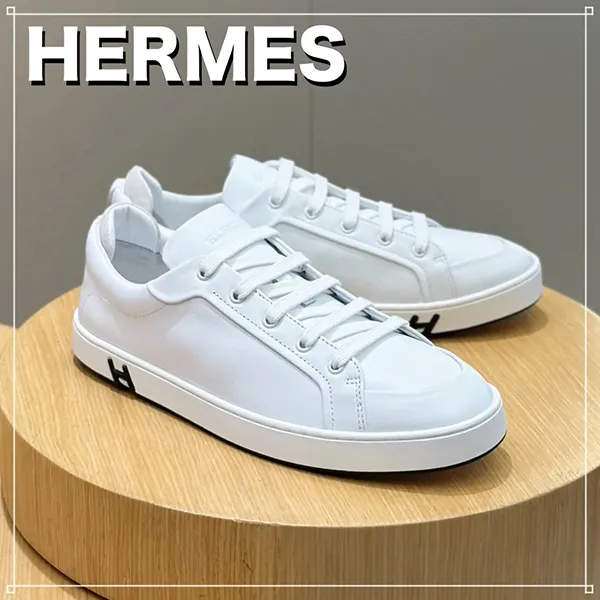 【限定大特価！】余裕ある男のオフスタイル エルメス スニーカー コピー 白 キッド kid H251929ZH90390