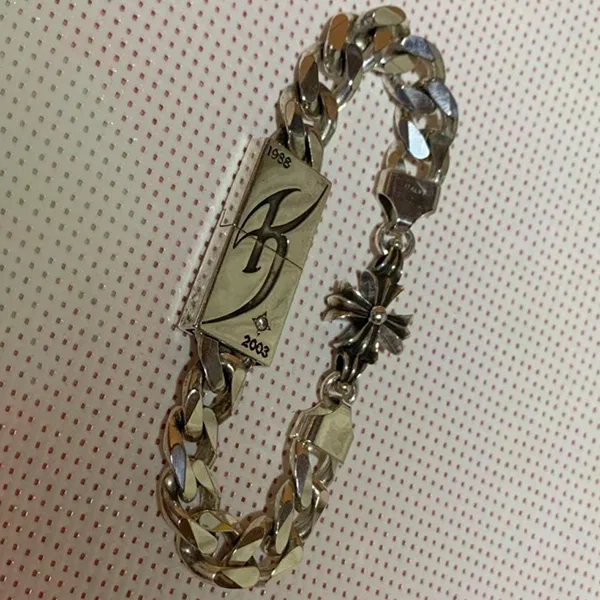 氷室京介 × クロムハーツ（ダイヤ入り）シルバーブレスレット (カスタム)ch2591024