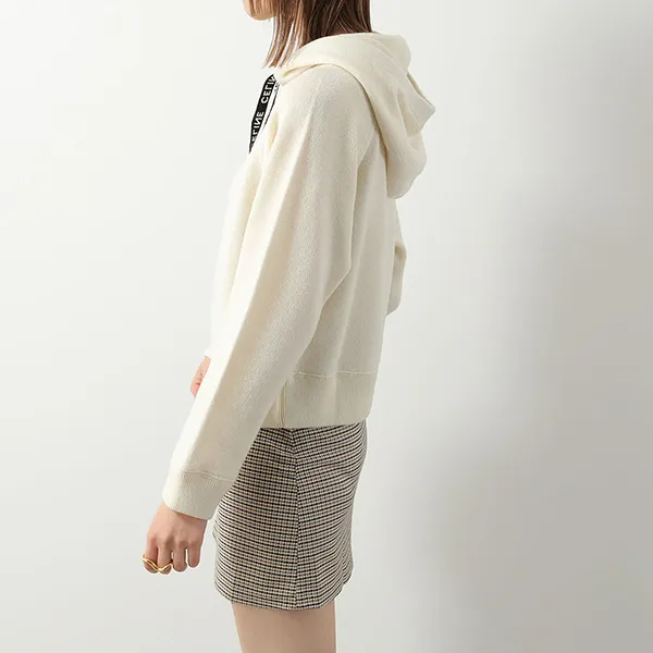 即納でお届けセリーヌ パーカー 偽物 レディース ニット プルオーバー フーディー セーター カシミヤ混ウール 長袖 2A20Z402P.01OW