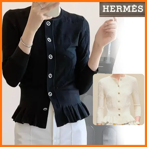 【魅せる贅沢感♪】エルメス カーディガン コピー Palefroi Remix 七分袖 H5H2725DF