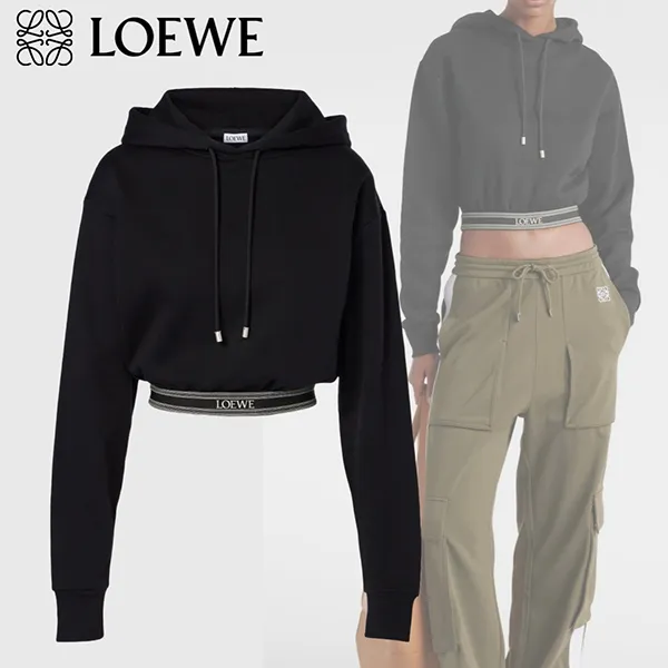 【追跡付き発送で安心】ロエベ クロップド フーディー コットン スーパーコピー c25091006