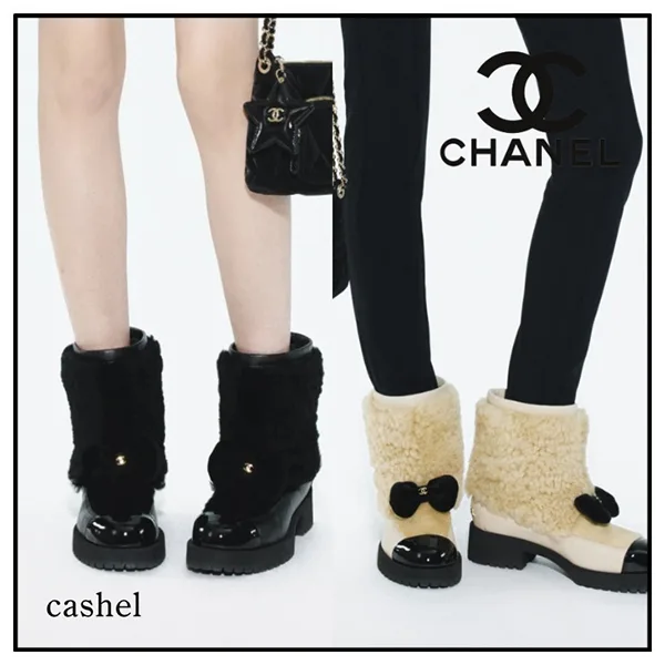 ☆リボンとモコモコ キュート シャネル ショートブーツ コピー☆G46636-B21528-94305