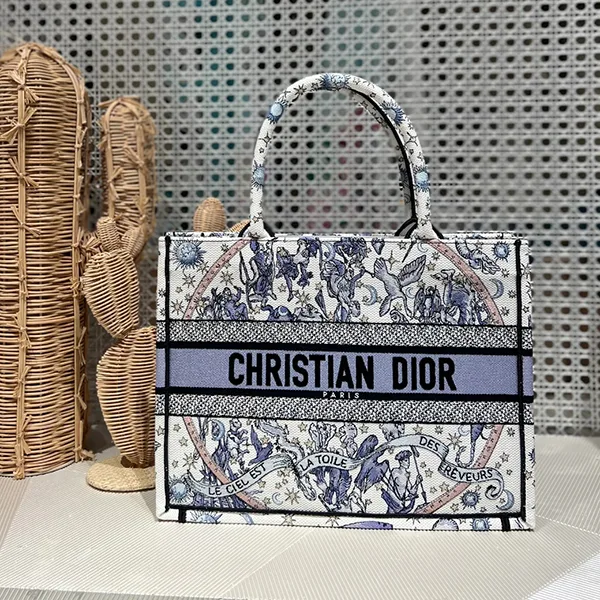 可愛いディオール Lucky ディオール Book Tote バッグ ミディアム M1296ZEKN