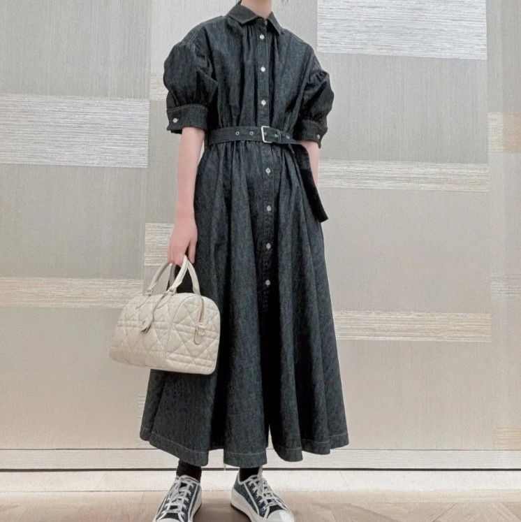 【カジュアル可愛い♡】ディオール ★フレア ワンピース 512R43A3002_X9108