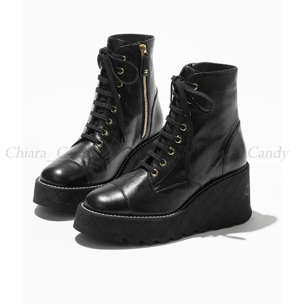 シャネル ラムスキン 偽物 コンバットブーツ / 2色 cc251027