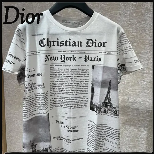 ディオール Tシャツ n級品 Newspaper コットンジャージー 553T07A4255