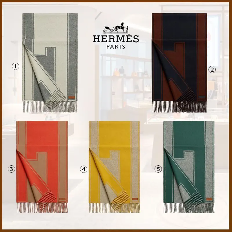高級感溢れる☆限定モデル エルメス n級品 クレ・ドゥ・H カシミアマフラー 5色 ams154454