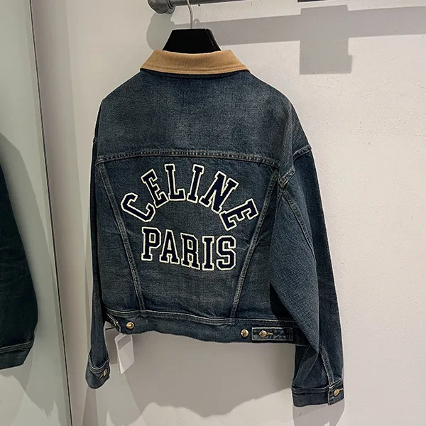 【セリーヌ】デニムジャケット コピー ロゴ刺繍 早い者勝ち！2Q493365M.07DU