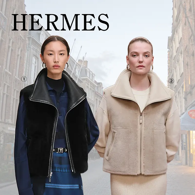 セール新作エルメス コピー リバーシブルスリーブレスジャケット 2色 ams14458997