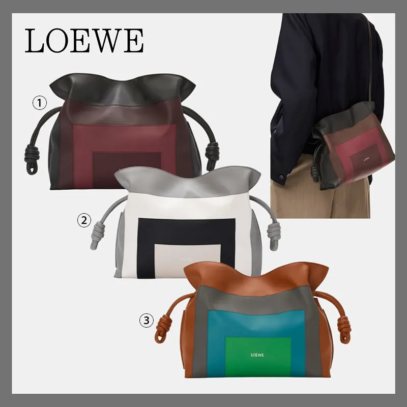 注目コラボ ロエベ コピー フラメンコクラッチバッグ ミディアム 3色 ly651445