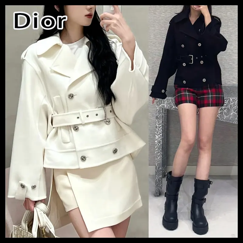 ディオール オーバーサイズ ベルト付き ピーコート 偽物 2色 da662848