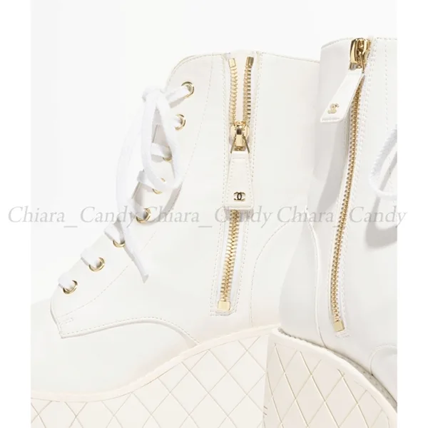 シャネル ラムスキン 偽物 コンバットブーツ / 2色 cc251027