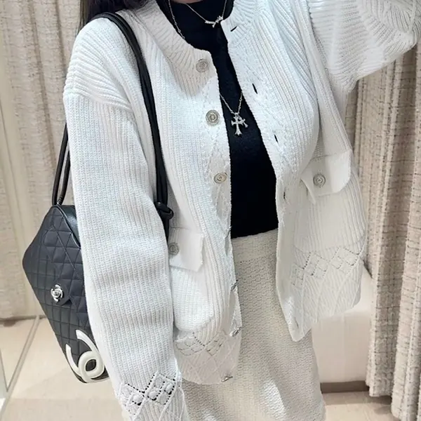 争奪戦☆シャネル ココマークボタン ロングカーデ P79195 K11406 AW005