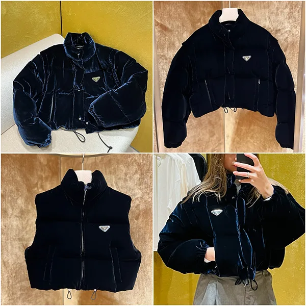 安いプラダ ベルベット 偽物 コンバーチブル☆ダウンジャケット 2918051XJX