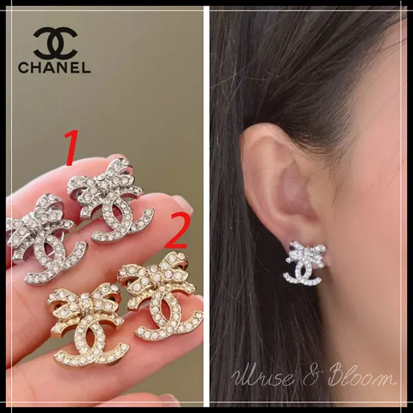 【安全】シャネル リボン＆CCロゴ ピアス ABA922 B10960 NO010