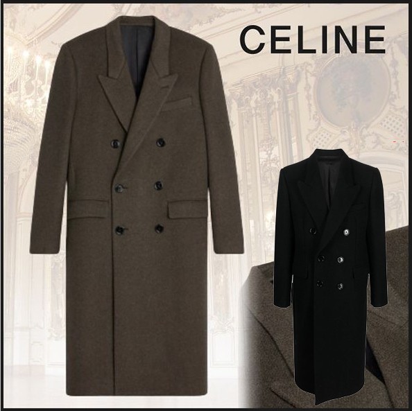 セリーヌ オーバーコート 偽物 ダブルフェイス カシミア 2M33A6700.15MK 2色