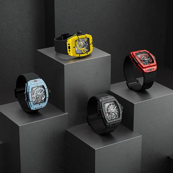 トレンド最先端ウブロ コピー トゥールビヨン 5デイ パワーリザーブ スカイブルーセラミック 645.EX.5123.NR