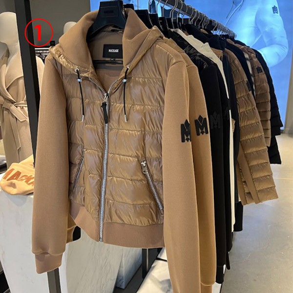 口コミ異素材組み合わせ【マッカージュ】Ramona ラモーナ ジャケット 偽物 c25103104