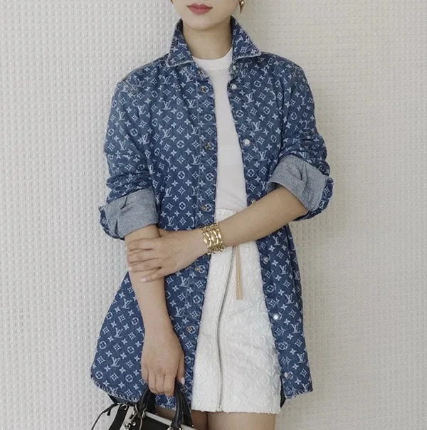 【1枚でサマになる】ルイヴィトン モノグラム デニムシャツ 1AI192