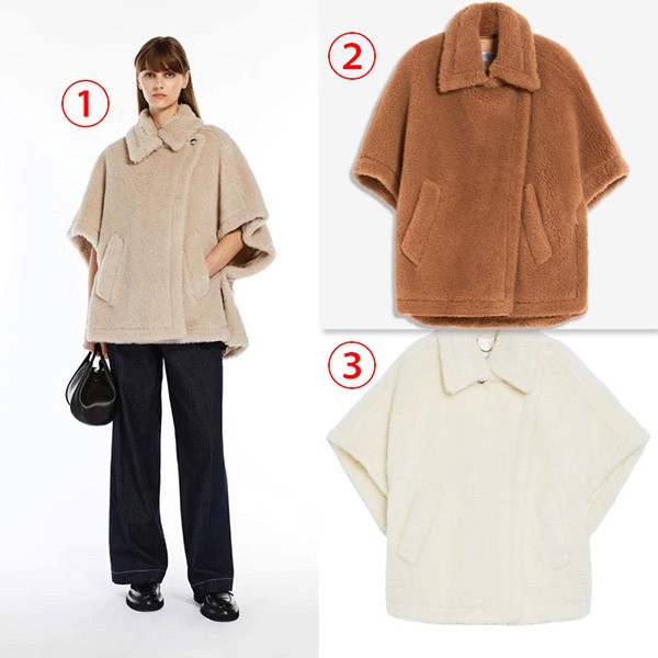 即発可能 マックスマーラ 偽物[テベ] テディベア ケープ 3色 25/26年秋冬 2424736072600001